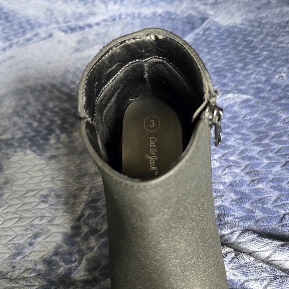 Cat & Jack Black Glitter Ankle Boots - Picture 9 of 16
